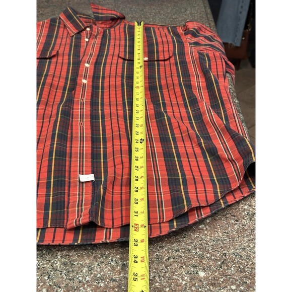 VTG‎ Polo Ralph Lauren red black plaid Cotton heavy  cotton shirt Mens Large - Picture 9 of 11